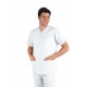 Casacca da lavoro colours bianca scollo a V maniche corte unisex 100% cotone per infermieri, medici- Isacco