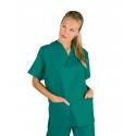 Casacca da lavoro colours scollo a V maniche corte unisex 100% cotone per infermieri, medici, OSS- Isacco