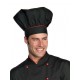 Cappello cuoco nero + riga per cuochi e pasticceri - Isacco