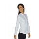 Camicia da lavoro donna bianca Hollywood Stretch manica lunga per cameriere, receptionist- Isacco
