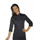 Camicia da lavoro donna nera Hollywood Stretch manica 3/4 per cameriere e bariste- Isacco