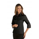 Camicia da lavoro donna nera Tenerife Stretch maniche 3/4- Isacco