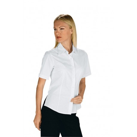 Camicia da lavoro donna bianca Tenerife Stretch maniche corte- Isacco