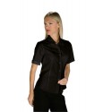Camicia da lavoro donna nera Tenerife Stretch maniche corte- Isacco