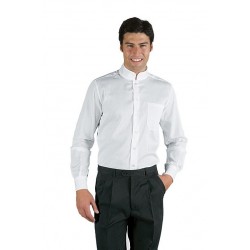 Camicia da lavoro bianca Dublino unisex maniche lunghe collo coreana - Isacco