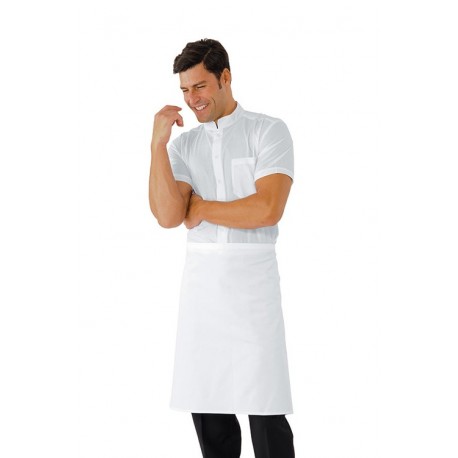 Grembiule da lavoro vita senza tasca 70x60 cm bianco per pizzaioli e cuochi - Isacco