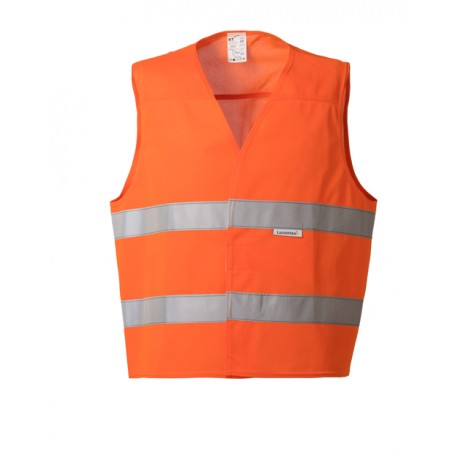 Gilet da lavoro arancio con bande orrizzontali 2 cat. per asfaltisti, manutentori strade- Lucentex