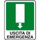 Cartello uscita di emergenza verso basso - avanti 120x145