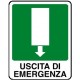 Cartello uscita di emergenza verso basso - avanti 160x210