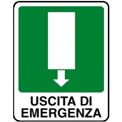 Cartello uscita di emergenza verso basso - avanti 160x210