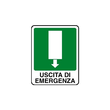 Cartello uscita di emergenza verso basso - avanti 160x210