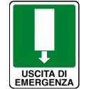 Cartello uscita di emergenza verso basso - avanti 160x210