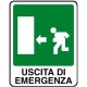 Cartello uscita di emergenza verso sinistra 160x210