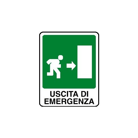 Cartello uscita di emergenza verso destra 120x145