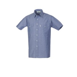 Camicia Oxford uomo da lavoro manica corta azzurra