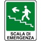 Cartello scala di emergenza verso alto sinistra 120x145