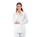 Casacca da lavoro Ginevra bianca manica lunga in 100% cotone per fisioterapisti- Isacco