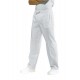 Pantalone da lavoro bianco con elastico 190 g/m2 per infermieri, ausiliari, pizzaioli- Isacco