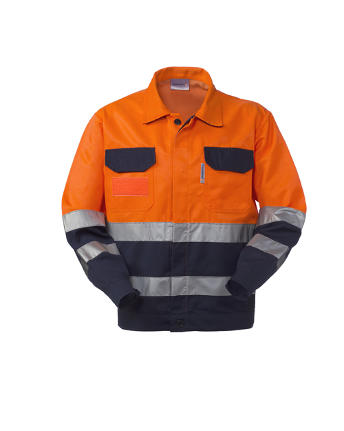 Giubbotto da lavoro bicolore alta visibilità per operai, asfaltisti,  manutentori strade- Lucentex