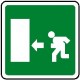 Cartello uscita di emergenza verso sinistra 160X160