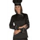 Giacca cuoco donna manica lunga con bottoni a pressione bicolore - Isacco