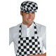 Cappello/Coppola unisex scacchi nero/bianco per bar - pizzerie - gelaterie - Isacco