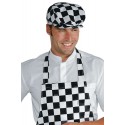 Cappello/Coppola unisex scacchi nero/bianco per bar - pizzerie - gelaterie - Isacco