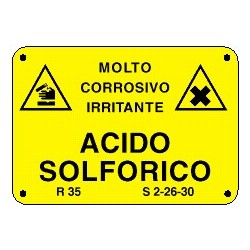 Cartello Acido Solforico molto corrosivo irritante 500x333mm