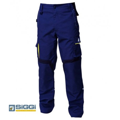 Pantalone da lavoro Explorer con tessuto elasticizzato per operai/meccanici grigio e blu - Siggi