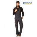 Salopette da lavoro Explorer con tessuto elasticizzato per operai/meccanici grigio e blu - Siggi