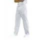 Pantalone da lavoro unisex con elastico in vita bianco taglie forti 3XL/4XL/5XL per cuoch i- infermieri - medici - Isacco