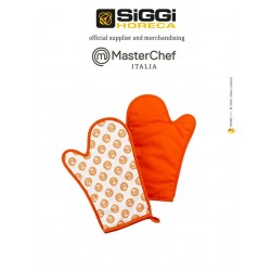 Guantone da cucina bianco e arancio con stampa loghi Masterchef ( idea regalo)- Siggi