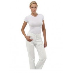 Pantalone da lavoro donna Sky bianco in 100% cotone per infermiere - fisioterapiste - dentisti - Siggi Dr.Blue