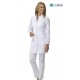 Camice da lavoro donna bianco Maris modello slim sfiancato con manica lunga e bottoni a pressione per farmaciste - dottoresse -