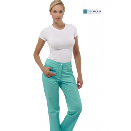 Pantalone da lavoro donna Sky colorato in 100% cotone per infermiere - fisioterapiste - dentisti - Siggi Dr.Blue