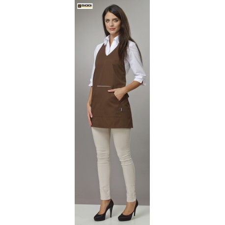 Grambiule da lavoro donna Maya in vari colori con scollo a V tascone frontale per bar - pasticcerie -Siggi Horeca