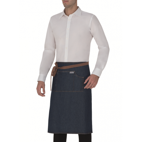 Grembiule da lavoro vita unisex Shannon in blu jeans con tascone - Giblor's