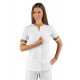 Casacca da lavoro donna manica corta Hibiscus nera o bianca 100% poliestere bohème per estetiste - parrucchiere- Isacco