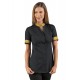Casacca da lavoro donna manica corta Hibiscus nera o bianca 100% poliestere bohème per estetiste - parrucchiere- Isacco
