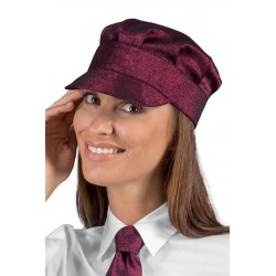 Cappello da lavoro unisex Sam linea lurex oro-argento-bordeaux - Isacco