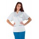 Casacca da lavoro unisex con scollo a V bianca con profili colorati per infermieri - Isacco