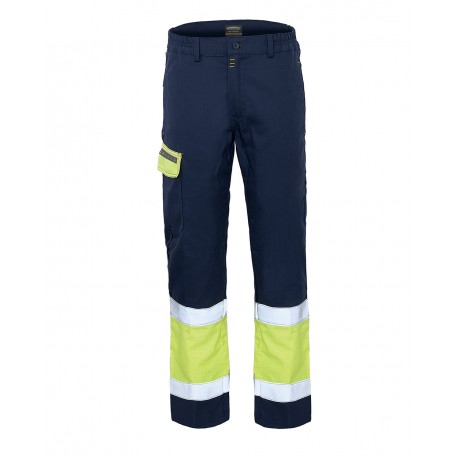 Pantalone da lavoro unisex alta visibilita' blu/giallo Pentavalente III categoria - Lancelot