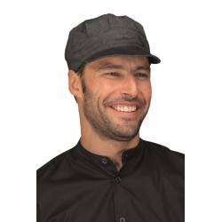 Cappello da lavoro unisex Sam in jeans nero per bar - gelaterie - Isacco