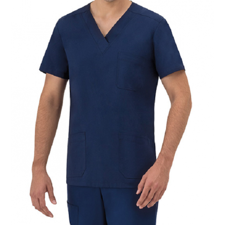 Casacca da lavoro uomo Giuliano con scollo a V manica corta per medici, infermieri. guardia medica- GIBLOR'S
