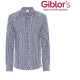 Camicia da lavoro uomo Boris quadretti marrone in cotone per camerieri-baristi - Giblor's