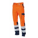 Pantalone da lavoro unisex advance bicolore arancio blu alta visibilità - vestibilità slim - Siggi