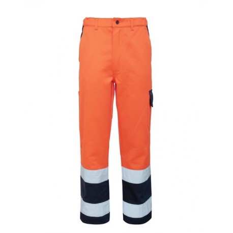 Pantalone da lavoro unisex invernale alta visibilità bicolore giallo/arancio blu con tasche pr operai - Rossini