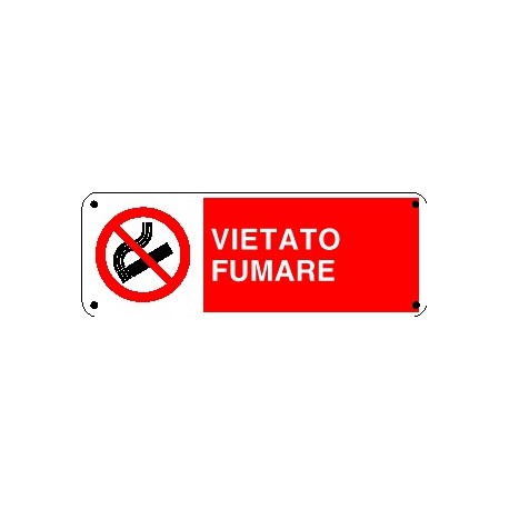 Cartello vietato fumare 33 x 12 cm