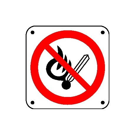 Cartello vietato l'uso di fiamme libere