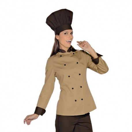Giacca cuoco donna Lady Royal manica lunga doppiopetto - Isacco